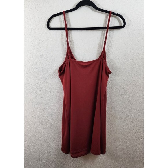 City Chic Womens Size 16 Red Spaghetti Strap V-Neck Tank Slip Dress - Picture 3 of 5